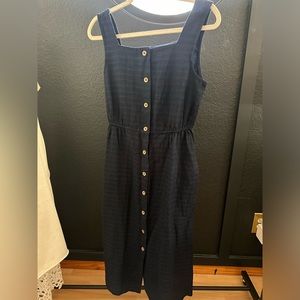 Mango navy blue midi dress